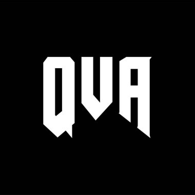 Teknoloji şirketi için QVA mektup logosu tasarımı. QVA logo tasarımı siyah ve beyaz renk kombinasyonu. QVA logosu, QVA vektörü, QVA tasarımı, QVA simgesi, QVA alfabesi. QVA tipografi logosu tasarımı.