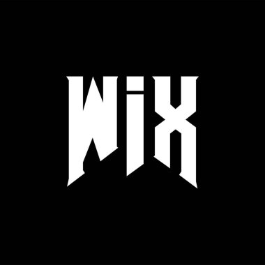 Teknoloji şirketi için WIX harf logosu tasarımı. WIX logo tasarımı siyah ve beyaz renk kombinasyonu. WIX logosu, WIX vektörü, WIX tasarımı, WIX simgesi, WIX alfabesi. WIX tipografi logosu tasarımı.
