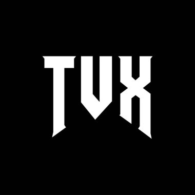 Teknoloji şirketi için TVX harf logosu tasarımı. TVX logo tasarımı siyah ve beyaz renk kombinasyonu. TVX logosu, TVX vektörü, TVX dizaynı, TVX simgesi, TVX alfabesi. TVX tipografi logosu tasarımı.