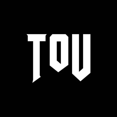 Teknoloji şirketi için TOU mektup logosu tasarımı. TOU logo tasarımı siyah-beyaz renk kombinasyonu. TOU logosu, TOU vektörü, TOU tasarımı, TOU simgesi, TOU alfabesi. TOU tipografi logosu tasarımı.