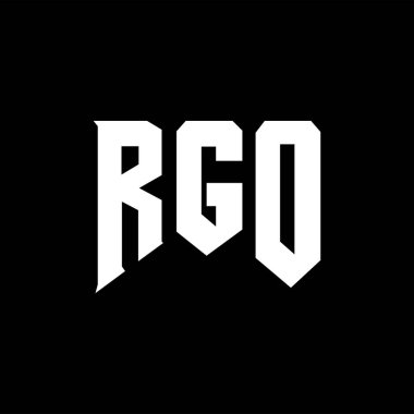 Teknoloji şirketi için RGO mektup logosu tasarımı. RGO logo tasarımı siyah ve beyaz renk kombinasyonu. RGO logosu, RGO vektörü, RGO tasarımı, RGO simgesi, RGO alfabesi. RGO tipografi logosu tasarımı.