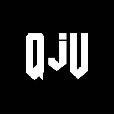 Teknoloji şirketi için QJU harf logosu tasarımı. QJU logo tasarımı siyah ve beyaz renk kombinasyonu. QJU logosu, QJU vektörü, QJU dizaynı, QJU simgesi, QJU alfabesi. QJU tipografi logosu tasarımı.