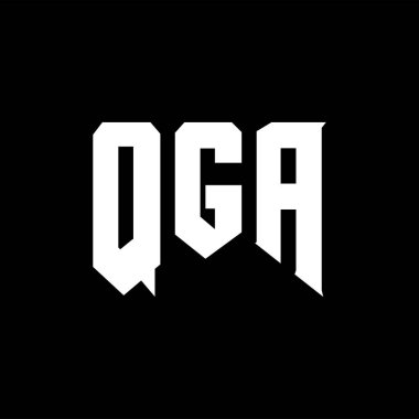 Teknoloji şirketi için QGA harf logosu tasarımı. QGA logo tasarımı siyah ve beyaz renk kombinasyonu. QGA logosu, QGA vektörü, QGA tasarımı, QGA simgesi, QGA alfabesi. QGA tipografi logosu tasarımı.