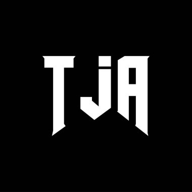 Teknoloji şirketi için TJA mektup logosu tasarımı. TJA logo tasarımı siyah ve beyaz renk kombinasyonu. TJA logosu, TJA vektörü, TJA tasarımı, TJA simgesi, TJA alfabesi. TJA tipografi logosu tasarımı.