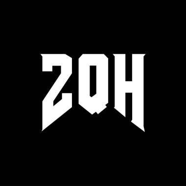 Teknoloji şirketi için ZQH harf logosu tasarımı. ZQH logo tasarımı siyah ve beyaz renk kombinasyonu. ZQH logosu, ZQH vektörü, ZQH tasarımı, ZQH simgesi, ZQH alfabesi. ZQH tipografi logosu tasarımı.