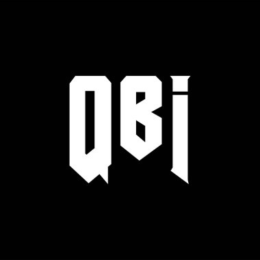 Teknoloji şirketi için QBI mektup logosu tasarımı. QBI logo tasarımı siyah-beyaz renk kombinasyonu. QBI logosu, QBI vektörü, QBI tasarımı, QBI simgesi, QBI alfabesi. QBI tipografi logosu tasarımı.