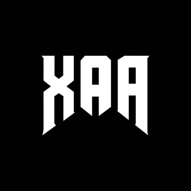 Teknoloji şirketi için XAA mektup logosu tasarımı. XAA logo tasarımı siyah ve beyaz renk kombinasyonu. XAA logosu, XAA vektörü, XAA tasarımı, XAA simgesi, XAA alfabesi. XAA tipografi logosu tasarımı.