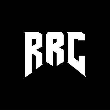 Teknoloji şirketi için RRRC mektup logosu tasarımı. RRC logo tasarımı siyah-beyaz renk kombinasyonu. RRC logosu, RRC vektörü, RRC dizaynı, RRRC simgesi, RRC alfabesi. RRC tipografi logosu tasarımı.