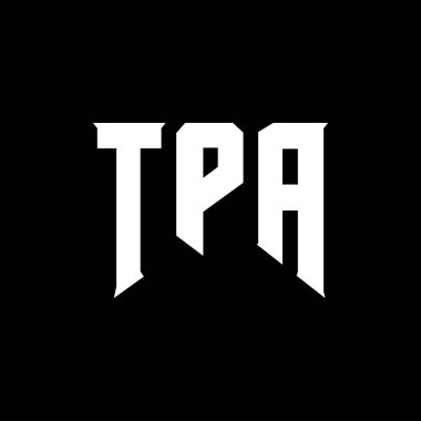 Teknoloji şirketi için TPA mektup logosu tasarımı. TPA logo tasarımı siyah ve beyaz renk kombinasyonu. TPA logosu, TPA vektörü, TPA tasarımı, TPA simgesi, TPA alfabesi. TPA tipografi logosu tasarımı.