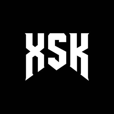Teknoloji şirketi için XSK harf logosu tasarımı. XSK logo tasarımı siyah ve beyaz renk kombinasyonu. XSK logosu, XSK vektörü, XSK tasarımı, XSK simgesi, XSK alfabesi. XSK tipografi logosu tasarımı.
