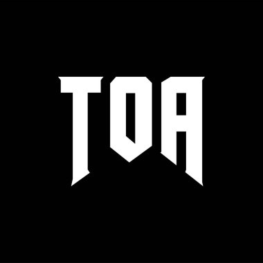 Teknoloji şirketi için TOA mektup logosu tasarımı. TOA logo tasarımı siyah ve beyaz renk kombinasyonu. TOA logosu, TOA vektörü, TOA tasarımı, TOA simgesi, TOA alfabesi. TOA tipografi logosu tasarımı.