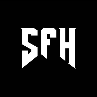 Teknoloji şirketi için SFH mektup logosu tasarımı. SFH logosu siyah ve beyaz renk kombinasyonu tasarladı. SFH logosu, SFH vektörü, SFH tasarımı, SFH simgesi, SFH alfabesi. SFH tipografi logosu tasarımı.