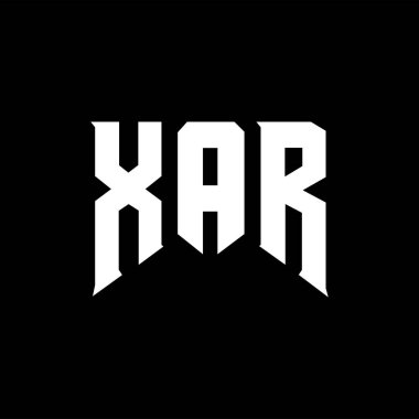Teknoloji şirketi için XAR harf logosu tasarımı. XAR logo tasarımı siyah ve beyaz renk kombinasyonu. XAR logosu, XAR vektörü, XAR tasarımı, XAR simgesi, XAR alfabesi. XAR tipografi logosu tasarımı.