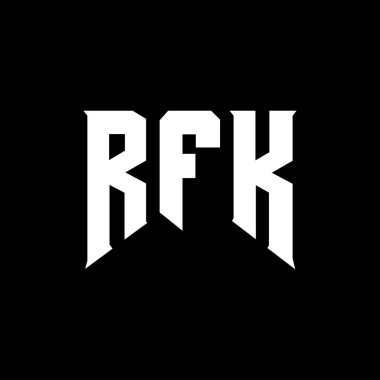 Teknoloji şirketi için RFK mektup logosu tasarımı. RFK logo tasarımı siyah ve beyaz renk kombinasyonu. RFK logosu, RFK vektörü, RFK tasarımı, RFK simgesi, RFK alfabesi. RFK tipografi logosu tasarımı.