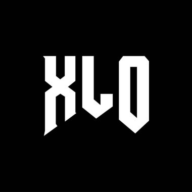 Teknoloji şirketi için XLO harf logosu tasarımı. XLO logo tasarımı siyah ve beyaz renk kombinasyonu. XLO logosu, XLO vektörü, XLO tasarımı, XLO simgesi, XLO alfabesi. XLO tipografi logosu tasarımı.