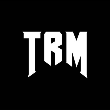 Teknoloji şirketi için TRM mektup logosu tasarımı. TRM logo tasarımı siyah ve beyaz renk kombinasyonu. TRM logosu, TRM vektörü, TRM tasarımı, TRM simgesi, TRM alfabesi. TRM tipografi logosu tasarımı.