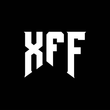 Teknoloji şirketi için XFF mektup logosu tasarımı. XFF logo tasarımı siyah ve beyaz renk kombinasyonu. XFF logosu, XFF vektörü, XFF tasarımı, XFF simgesi, XFF alfabesi. XFF tipografi logosu tasarımı.