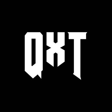 Teknoloji şirketi için QXT harf logosu tasarımı. QXT logo tasarımı siyah ve beyaz renk kombinasyonu. QXT logosu, QXT vektörü, QXT tasarımı, QXT simgesi, QXT alfabesi. QXT tipografi logosu tasarımı.