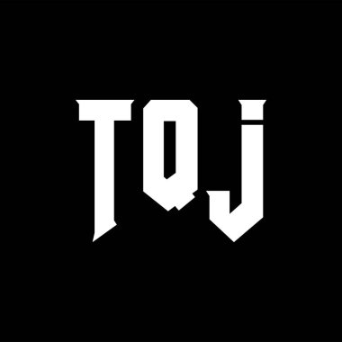 Teknoloji şirketi için TQJ harf logosu tasarımı. TQJ logo tasarımı siyah ve beyaz renk kombinasyonu. TQJ logosu, TQJ vektörü, TQJ tasarımı, TQJ simgesi, TQJ alfabesi. TQJ tipografi logosu tasarımı.