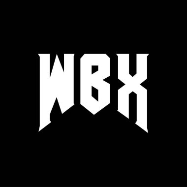 Teknoloji şirketi için WBX mektup logosu tasarımı. WBX logo tasarımı siyah ve beyaz renk kombinasyonu. WBX logosu, WBX vektörü, WBX tasarımı, WBX simgesi, WBX alfabesi. WBX tipografi logosu tasarımı.