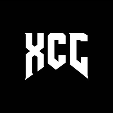 Teknoloji şirketi için XCC harf logosu tasarımı. XCC logo tasarımı siyah ve beyaz renk kombinasyonu. XCC logosu, XCC vektörü, XCC tasarımı, XCC simgesi, XCC alfabesi. XCC tipografi logosu tasarımı.