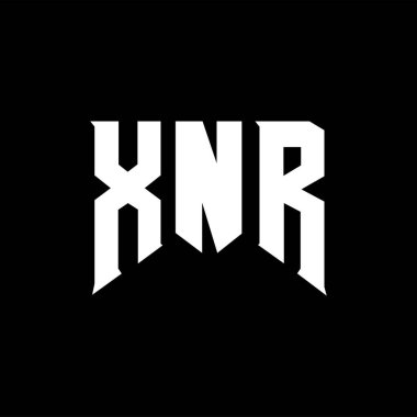 Teknoloji şirketi için XNR harf logosu tasarımı. XNR logo tasarımı siyah ve beyaz renk kombinasyonu. XNR logosu, XNR vektörü, XNR tasarımı, XNR simgesi, XNR alfabesi. XNR tipografi logosu tasarımı.