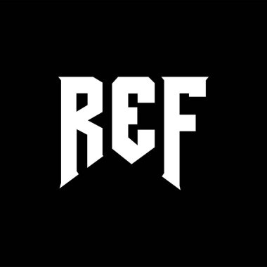 Teknoloji şirketi için REF mektup logosu tasarımı. REF logosu siyah ve beyaz renk kombinasyonu tasarladı. REF logosu, REF vektörü, REF tasarımı, REF simgesi, REF alfabesi. REF tipografi logosu tasarımı.
