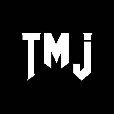 Teknoloji şirketi için TMJ mektup logosu tasarımı. TMJ logo tasarımı siyah ve beyaz renk kombinasyonu. TMJ logosu, TMJ vektörü, TMJ tasarımı, TMJ simgesi, TMJ alfabesi. TMJ tipografi logosu tasarımı.