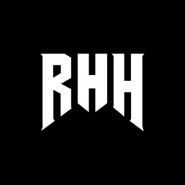 Teknoloji şirketi için RHH harf logosu tasarımı. RHH logosu siyah ve beyaz renk kombinasyonu tasarladı. RHH logosu, RHH vektörü, RHH tasarımı, RHH simgesi, RHH alfabesi. RHH tipografi logosu tasarımı.