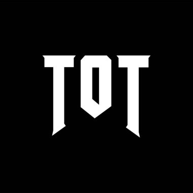 Teknoloji şirketi için TOT harf logosu tasarımı. TOT logosu siyah-beyaz renk kombinasyonu tasarladı. TOT logosu, TOT vektörü, TOT tasarımı, TOT simgesi, TOT alfabesi. TOT tipografi logosu tasarımı.