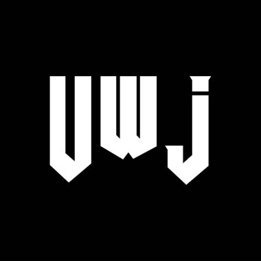 Teknoloji şirketi için UWJ mektup logosu tasarımı. UWJ logo tasarımı siyah ve beyaz renk kombinasyonu. UWJ logosu, UWJ vektörü, UWJ tasarımı, UWJ simgesi, UWJ alfabesi. UWJ tipografi logosu tasarımı.