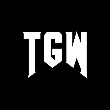 Teknoloji şirketi için TGW harf logosu tasarımı. TGW logo tasarımı siyah ve beyaz renk kombinasyonu. TGW logosu, TGW vektörü, TGW tasarımı, TGW simgesi, TGW alfabesi. TGW tipografi logosu tasarımı.