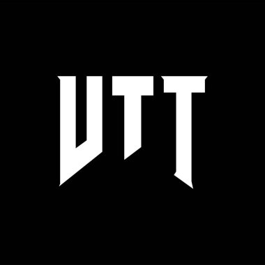 Teknoloji şirketi için VTT mektup logosu tasarımı. VTT logo tasarımı siyah ve beyaz renk kombinasyonu. VTT logosu, VTT vektörü, VTT tasarımı, VTT simgesi, VTT alfabesi. VTT tipografi logosu tasarımı.