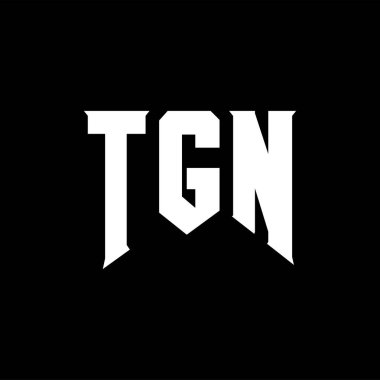 Teknoloji şirketi için TGN harf logosu tasarımı. TGN logo tasarımı siyah ve beyaz renk kombinasyonu. TGN logosu, TGN vektörü, TGN tasarımı, TGN simgesi, TGN alfabesi. TGN tipografi logosu tasarımı.