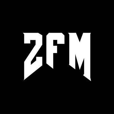 Teknoloji şirketi için ZFM mektup logosu tasarımı. ZFM logosu siyah ve beyaz renk kombinasyonu tasarladı. ZFM logosu, ZFM vektörü, ZFM tasarımı, ZFM simgesi, ZFM alfabesi. ZFM tipografi logosu tasarımı.