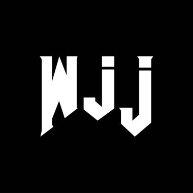 WJJ teknoloji şirketi için mektup logosu tasarımı. WJJ logo tasarımı siyah ve beyaz renk kombinasyonu. WJJ logosu, WJJ vektörü, WJJ tasarımı, WJJ simgesi, WJJ alfabesi. WJJ tipografi logosu tasarımı.