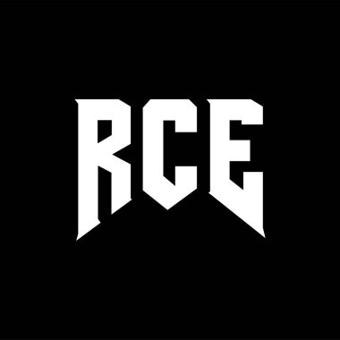 Teknoloji şirketi için RCE mektup logosu tasarımı. RCE logo tasarımı siyah ve beyaz renk kombinasyonu. RCE logosu, RCE vektörü, RCE tasarımı, RCE simgesi, RCE alfabesi. RCE tipografi logosu tasarımı.