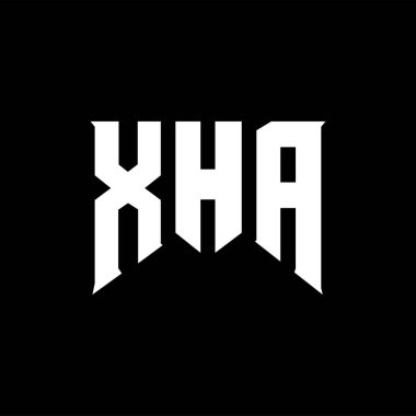 Teknoloji şirketi için XHA mektup logosu tasarımı. XHA logo tasarımı siyah ve beyaz renk kombinasyonu. XHA logosu, XHA vektörü, XHA tasarımı, XHA simgesi, XHA alfabesi. XHA tipografi logosu tasarımı.