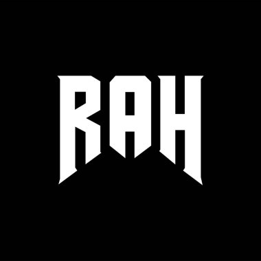 Teknoloji şirketi için RAH harf logosu tasarımı. RAH logosu siyah ve beyaz renk kombinasyonu tasarladı. RAH logosu, RAH vektörü, RAH tasarımı, RAH simgesi, RAH alfabesi. RAH tipografi logosu tasarımı.