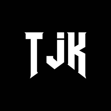 Teknoloji şirketi için TJK mektup logosu tasarımı. TJK logo tasarımı siyah ve beyaz renk kombinasyonu. TJK logosu, TJK vektörü, TJK tasarımı, TJK simgesi, TJK alfabesi. TJK tipografi logosu tasarımı.