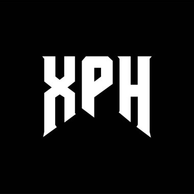 Teknoloji şirketi için XPH harf logosu tasarımı. XPH logosu siyah ve beyaz renk kombinasyonu tasarladı. XPH logosu, XPH vektörü, XPH dizaynı, XPH simgesi, XPH alfabesi. XPH tipografi logosu tasarımı.
