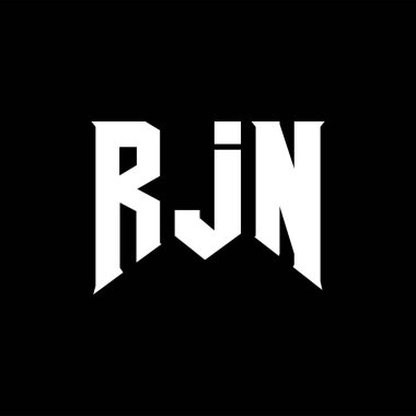 Teknoloji şirketi için RJN harf logosu tasarımı. RJN logo tasarımı siyah ve beyaz renk kombinasyonu. RJN logosu, RJN vektörü, RJN tasarımı, RJN simgesi, RJN alfabesi. RJN tipografi logosu tasarımı.