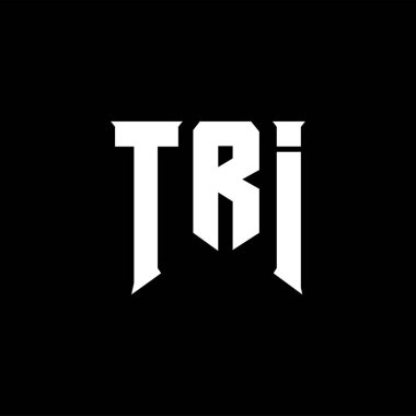 Teknoloji şirketi için TRI mektup logosu tasarımı. TRI logo tasarımı siyah ve beyaz renk kombinasyonu. TRI logosu, TRI vektörü, TRI tasarımı, TRI simgesi, TRI alfabesi. TRI tipografi logosu tasarımı.