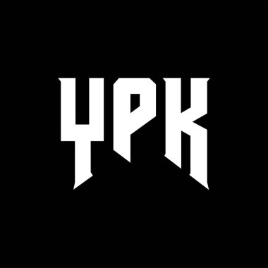 Teknoloji şirketi için YPK mektup logosu tasarımı. YPK logo tasarımı siyah ve beyaz renk kombinasyonu. YPK logosu, YPK vektörü, YPK tasarımı, YPK simgesi, YPK alfabesi. YPK tipografi logosu tasarımı.