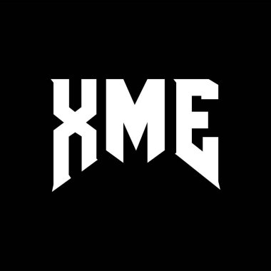Teknoloji şirketi için XME harf logosu tasarımı. XME logosu siyah ve beyaz renk kombinasyonu tasarladı. XME logosu, XME vektörü, XME tasarımı, XME simgesi, XME alfabesi. XME tipografi logosu tasarımı.