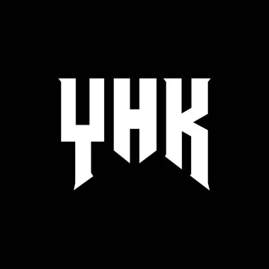 Teknoloji şirketi için YHK mektup logosu tasarımı. YHK logo tasarımı siyah-beyaz renk kombinasyonu. YHK logosu, YHK vektörü, YHK tasarımı, YHK simgesi, YHK alfabesi. YHK tipografi logosu tasarımı.