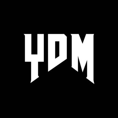 Teknoloji şirketi için YDM mektup logosu tasarımı. YDM logo tasarımı siyah ve beyaz renk kombinasyonu. YDM logosu, YDM vektörü, YDM tasarımı, YDM simgesi, YDM alfabesi. YDM tipografi logosu tasarımı.