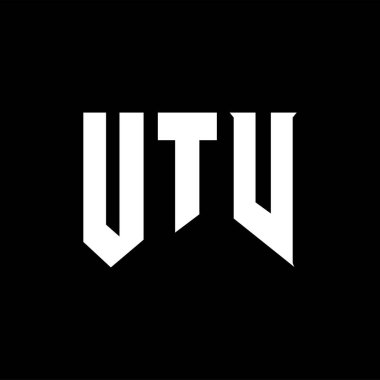 Teknoloji şirketi için UTV harf logosu tasarımı. UTV logosu siyah-beyaz renk kombinasyonu tasarladı. UTV logosu, UTV vektörü, UTV tasarımı, UTV simgesi, UTV alfabesi. UTV tipografi logosu tasarımı.