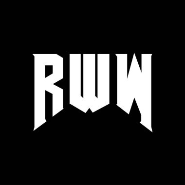 Teknoloji şirketi için RWW harf logosu tasarımı. RWW logo tasarımı siyah ve beyaz renk kombinasyonu. RWW logosu, RWW vektörü, RWW tasarımı, RWW simgesi, RWW alfabesi. RWW tipografi logosu tasarımı.