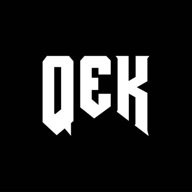 QEK teknoloji şirketi için harf logosu tasarımı. QEK logo tasarımı siyah ve beyaz renk kombinasyonu. QEK logosu, QEK vektörü, QEK tasarımı, QEK simgesi, QEK alfabesi. QEK tipografi logosu tasarımı.